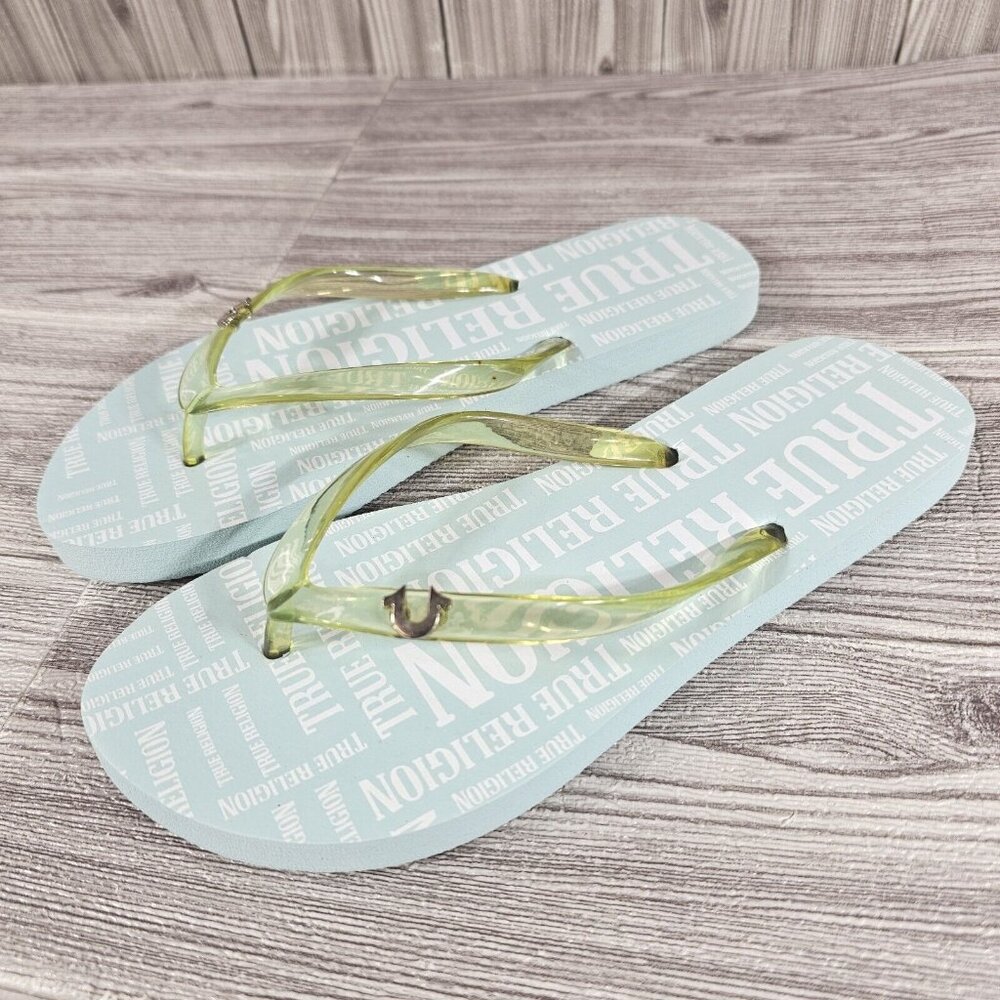 True Religion Mint Malaya Flip Flops - Women's Size 7 - NEW